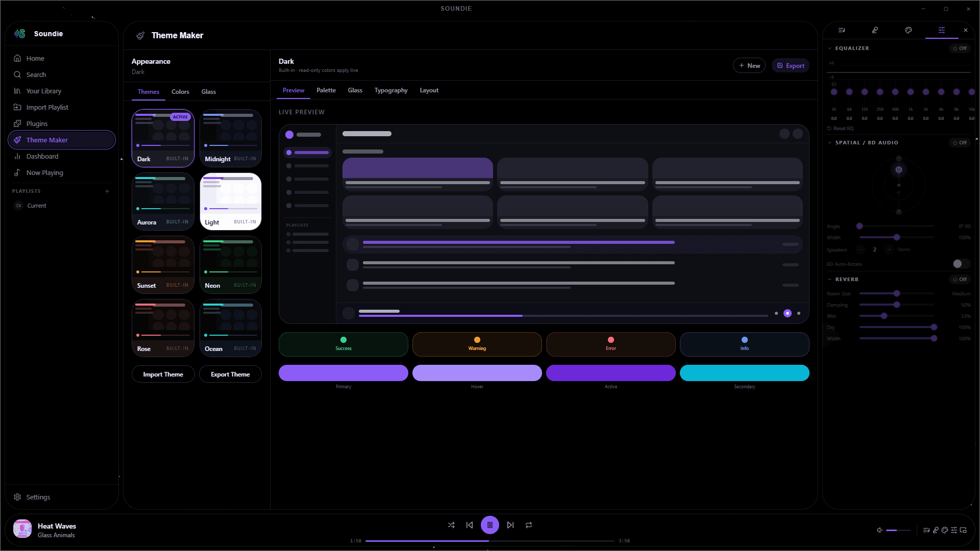 Live in-app theme editor